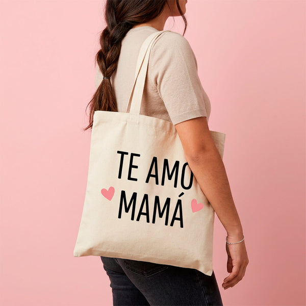 Tote Bag de Manta "Te Amo Mamá" 35x40cm - Paquete de Mayoreo con Envío Gratis a todo México